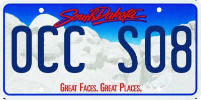 SD license plate 0CCS08