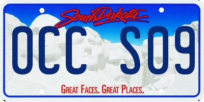 SD license plate 0CCS09
