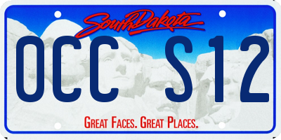 SD license plate 0CCS12