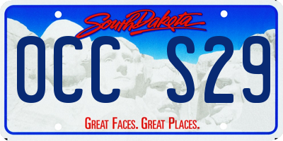 SD license plate 0CCS29