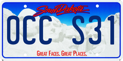 SD license plate 0CCS31