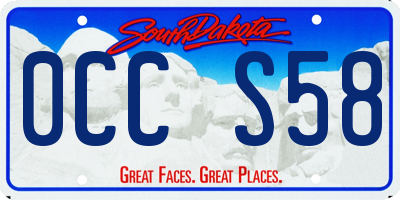 SD license plate 0CCS58