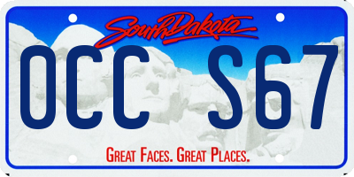 SD license plate 0CCS67