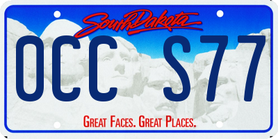 SD license plate 0CCS77