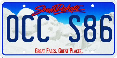 SD license plate 0CCS86