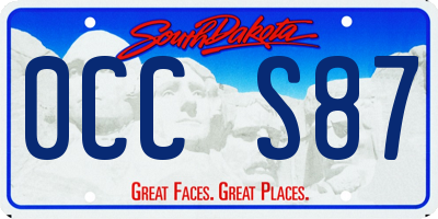 SD license plate 0CCS87