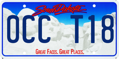 SD license plate 0CCT18