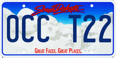 SD license plate 0CCT22