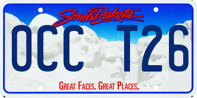 SD license plate 0CCT26