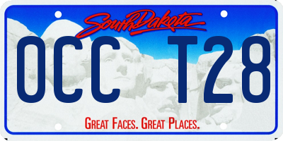 SD license plate 0CCT28