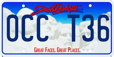 SD license plate 0CCT36