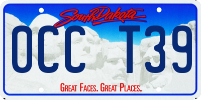 SD license plate 0CCT39