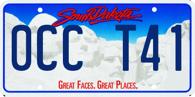 SD license plate 0CCT41