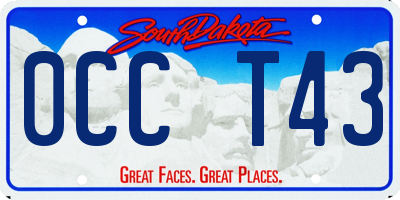 SD license plate 0CCT43