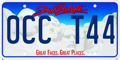 SD license plate 0CCT44