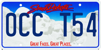 SD license plate 0CCT54