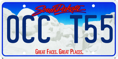 SD license plate 0CCT55