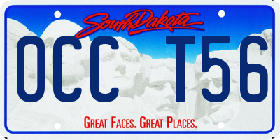 SD license plate 0CCT56