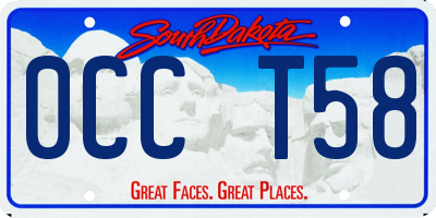SD license plate 0CCT58