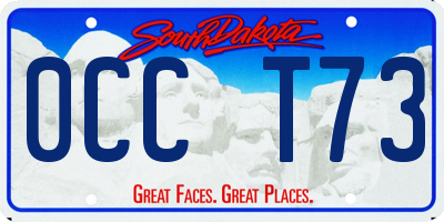 SD license plate 0CCT73