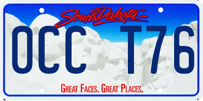 SD license plate 0CCT76