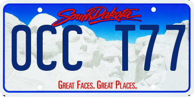 SD license plate 0CCT77
