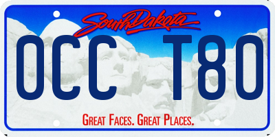SD license plate 0CCT80