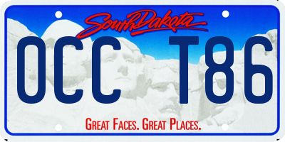 SD license plate 0CCT86
