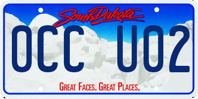 SD license plate 0CCU02