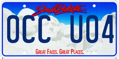 SD license plate 0CCU04