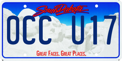 SD license plate 0CCU17