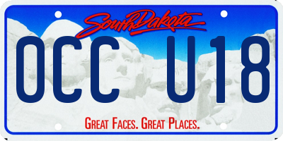 SD license plate 0CCU18
