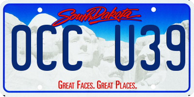 SD license plate 0CCU39