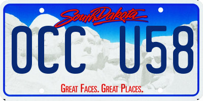 SD license plate 0CCU58