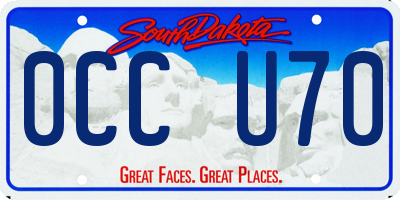 SD license plate 0CCU70