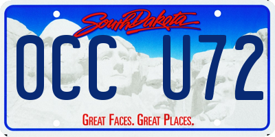 SD license plate 0CCU72