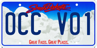 SD license plate 0CCV01