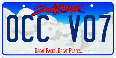 SD license plate 0CCV07