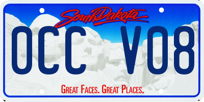 SD license plate 0CCV08