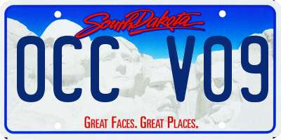 SD license plate 0CCV09