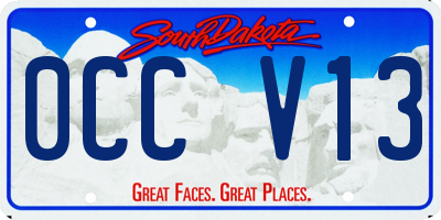 SD license plate 0CCV13