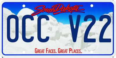 SD license plate 0CCV22