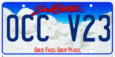 SD license plate 0CCV23