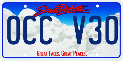 SD license plate 0CCV30