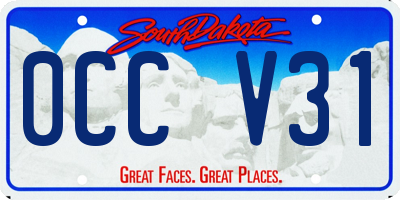 SD license plate 0CCV31