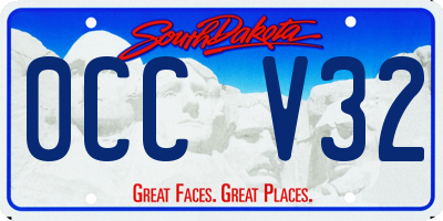 SD license plate 0CCV32