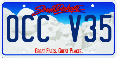 SD license plate 0CCV35