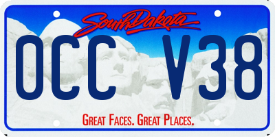 SD license plate 0CCV38