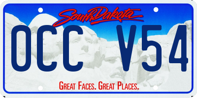 SD license plate 0CCV54