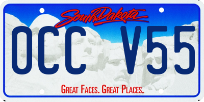 SD license plate 0CCV55